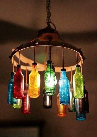 DIY瓶子灯布置图片