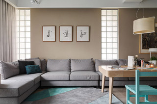舒适日式客厅 沙发背景墙设计