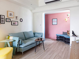 85平法式风格单身公寓装修 马卡龙的春天