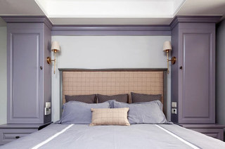 180平美式三居卧室床头软包设计