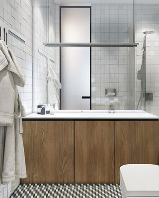 40平小户型公寓卫生间浴缸图片