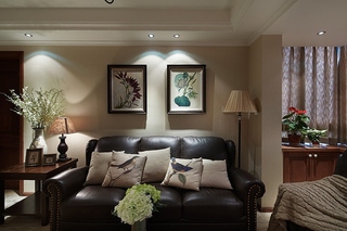 精致复古美式沙发照片墙设计