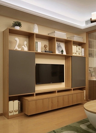 简约风格两居室装修电视柜设计