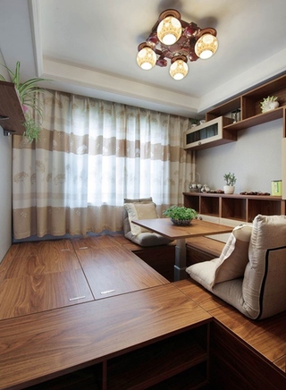 中式风格三室两厅装修榻榻米效果图