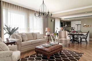 美式风格三居客厅沙发效果图