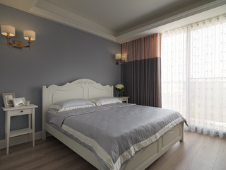 时尚灰色系简美式卧室图片