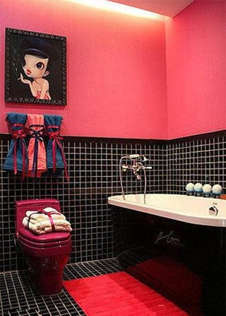 粉色系卫生间装修装饰图片