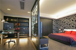 简约风格三居室装修 宜居&时尚的效果卧室隔断设计