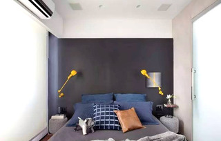 质朴混搭风主卧室 黑色背景墙设计