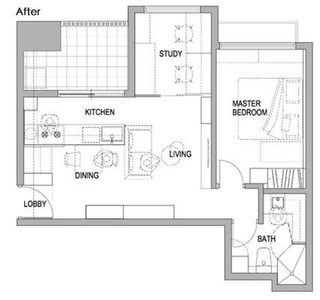 50㎡现代一居室公寓平面图