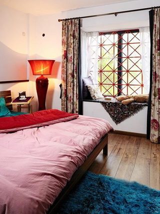 典雅中式家居卧室飘窗效果图