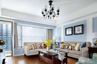 170平美式风格四房客厅沙发图片