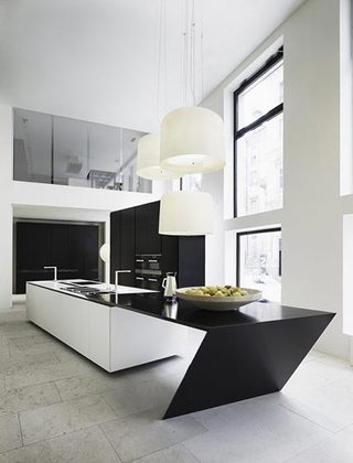 黑白色厨房设计实景图