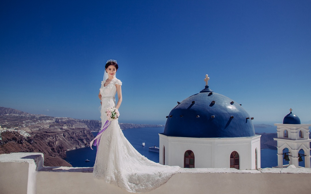 希腊婚纱照价格_迪丽热巴希腊婚纱照