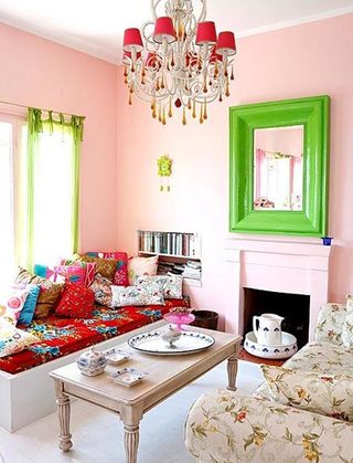 粉色系客厅设计参考图