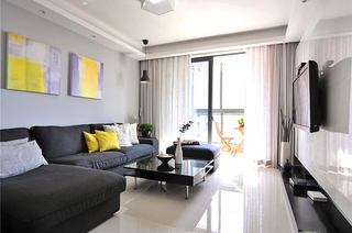 90平北欧风格小公寓客厅窗帘设计