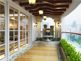 阳台地砖效果图  打造阳台中超美的脚下风景