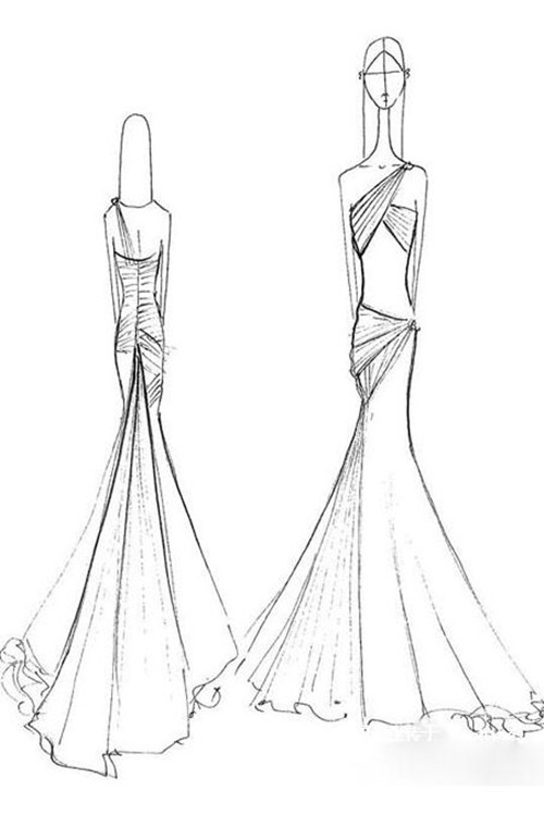 婚纱礼服设计图手稿揭开鱼尾婚纱的神秘面纱