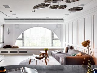 现代美式风格三居室沙发布置图