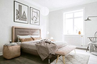 北欧风格单身公寓卧室效果图