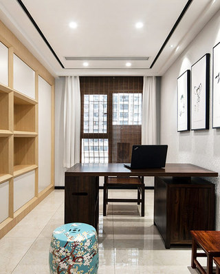 138平新中式风格书房装修设计