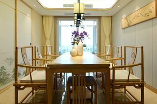 220平新中式风格四居餐厅效果图