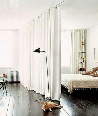 客厅卧室布帘隔断图片设计