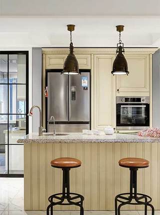 现代美式两居室厨房布置图