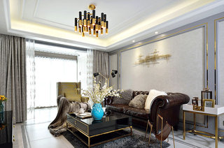 130平欧式风格公寓客厅装修设计