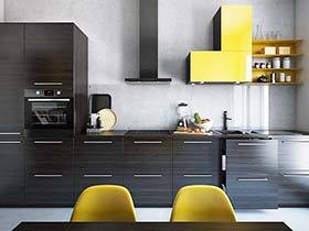 厨房一抹亮黄色  10款现代风厨房图片