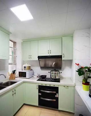 绿色系厨房装修图片