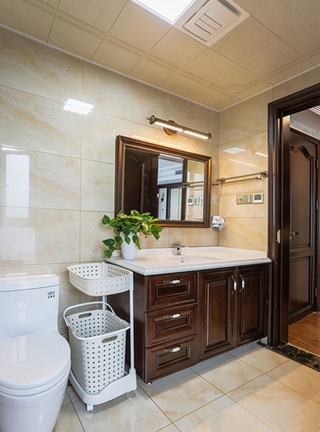 20万装古典风格三室两厅卫浴设计图