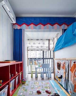 120平混搭风格两居室装修儿童房效果图
