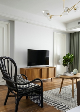 110平北欧混搭风格装修客厅单人沙发图片