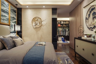 110平新中式风格三居室卧室效果图