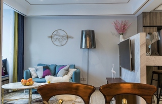 单身公寓现代简约风格装修小客厅效果图