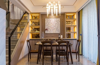 单身公寓现代简约风格装修餐厅效果图