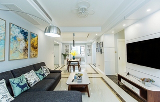 两套房打通的空间现代简约风格公寓装修简约客厅装潢图