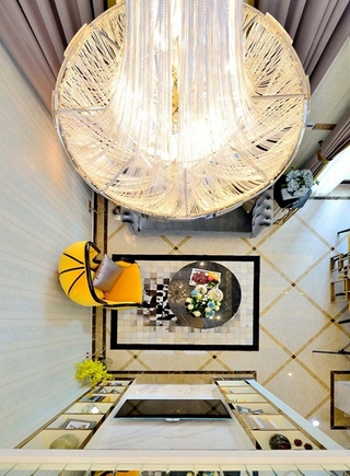 60平米时尚loft装修吊灯图片