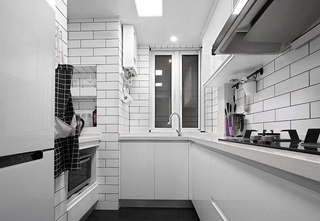 黑白调北欧风格装修厨房效果图