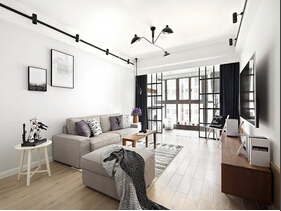 黑白调北欧风格装修效果图 简洁的两居室装修