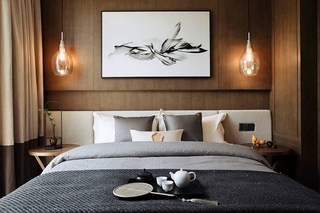 新中式装修让家更温馨卧室壁灯图片