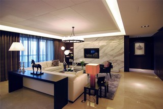 现代简约风格四居室客厅装修效果图