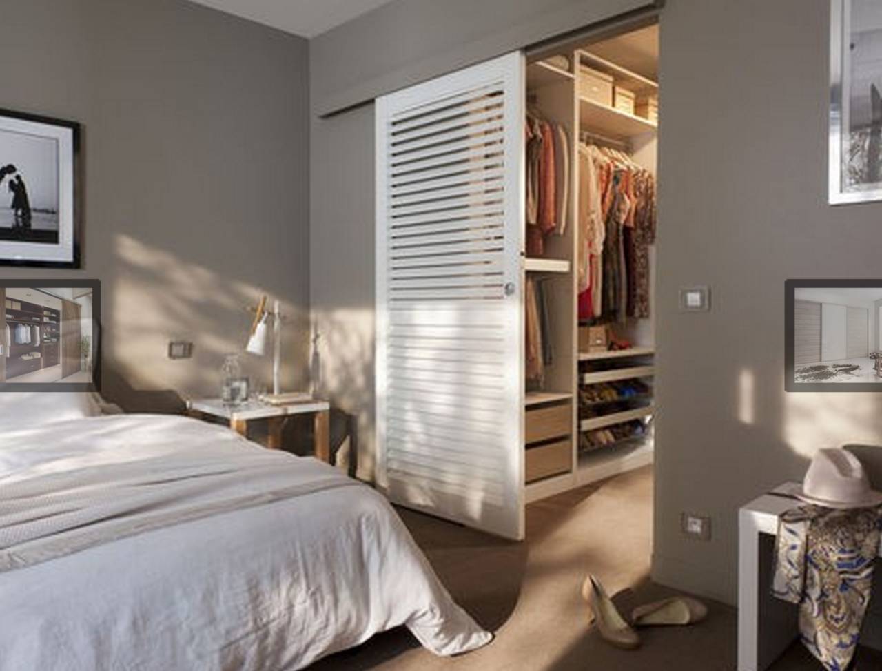 四,较长的卧室隔出衣帽间对于一些比较长的卧室,可以通过隔断把卧室