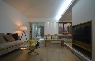 二居室简约日式风格客厅装修效果图