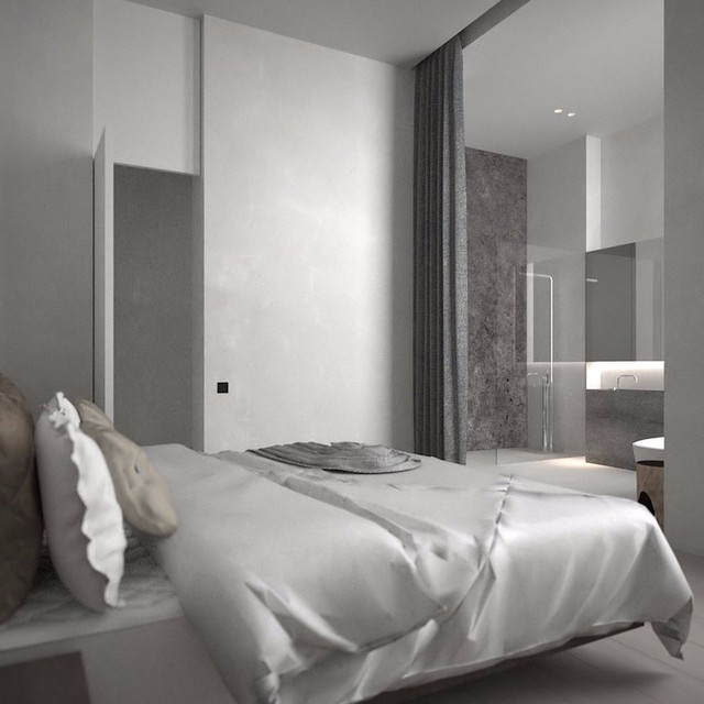 灰色极简风格卧室装修效果图