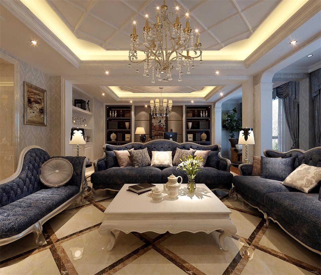 豪华型装修,大户型,140平米以上装修,20万以上装修,客厅,欧式风格,沙发