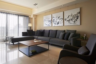 现代简约风格三居沙发背景墙装修设计图