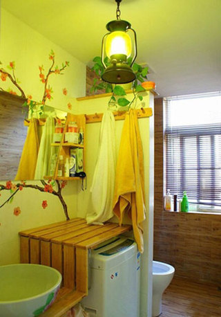 温暖黄色浴室设计图