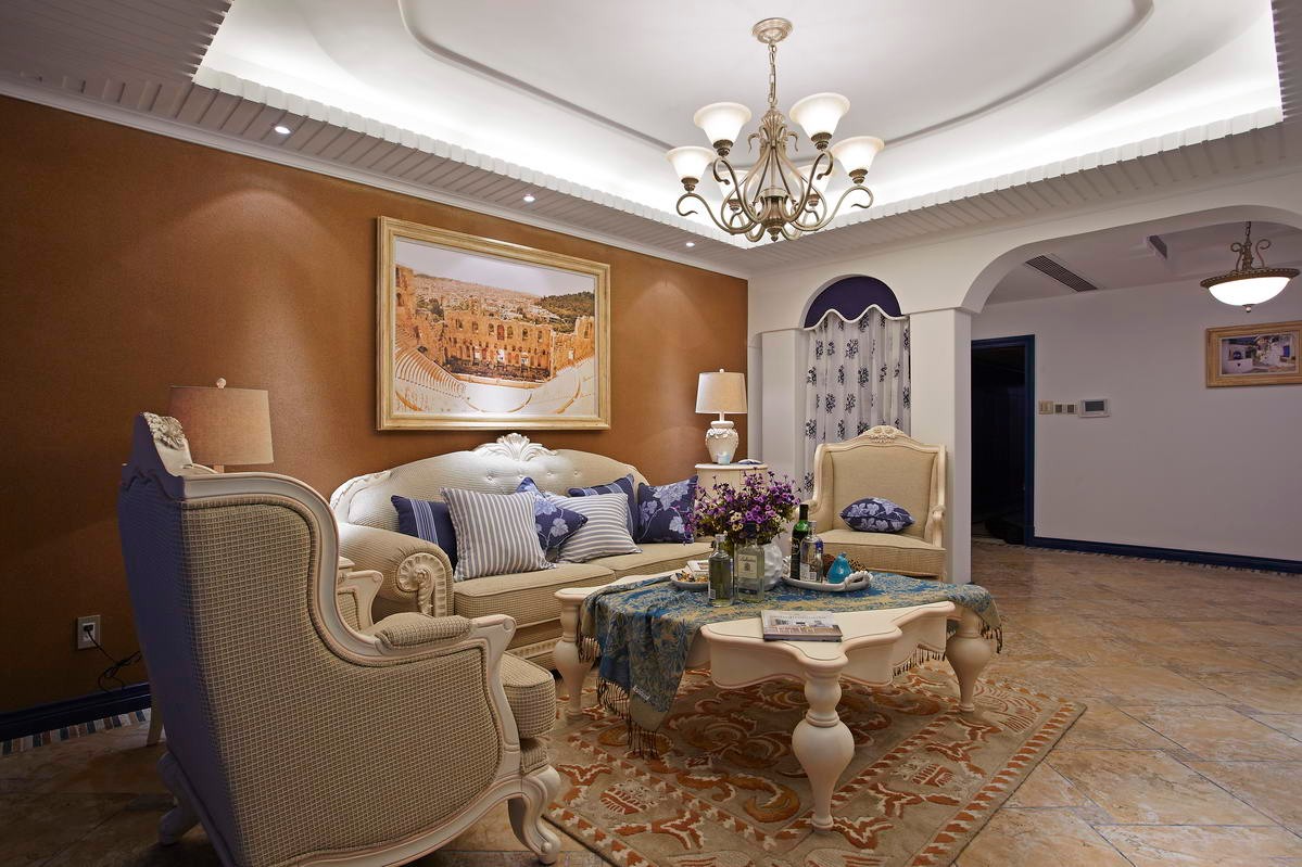 地中海风格四居室客厅装修效果图